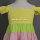 Wholesale Cotton linen fabric rainbow color baby girl dresses